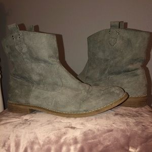 Gray Suede Booties